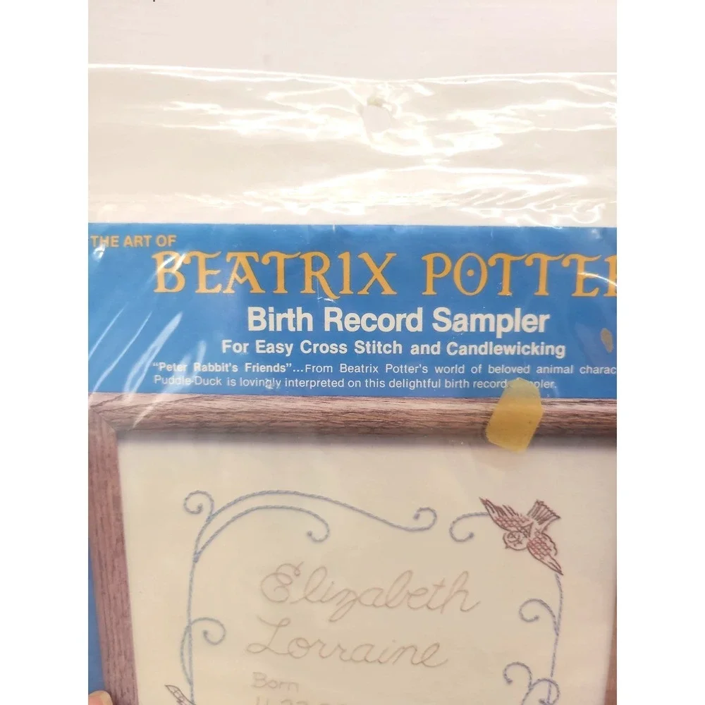 Paragon Needlecraft Beatrix Potter Birth Record Sampler kit (Kit No. 1013)